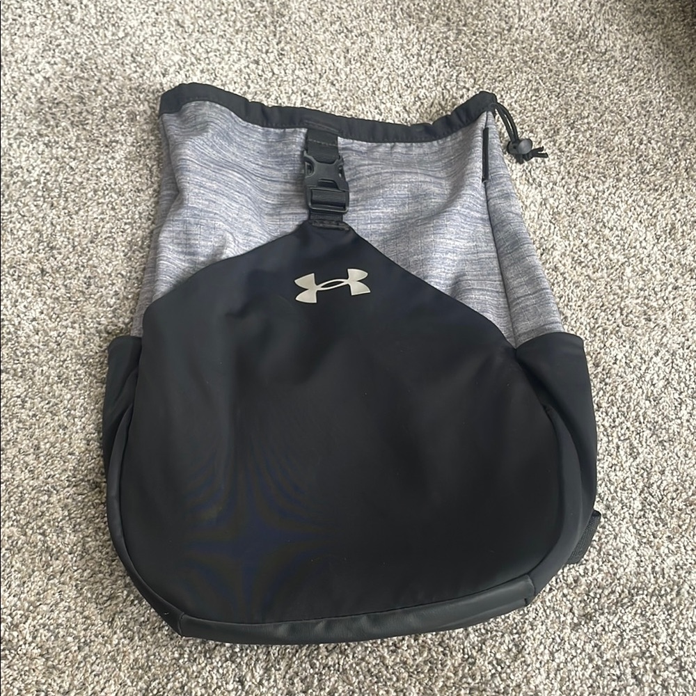 Under Armour Black and Gray Drawstring Bag